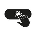 Hand Clicking Button Solid Icon. User Interaction, Clickable Interface, And Digital Navigation Silhouette Symbol. Online Royalty Free Stock Photo