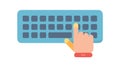 Hand Clicking on Computer Keyboard Flat Vector, vector design Generative AI Royalty Free Stock Photo