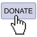 Hand Clicking Donate Button Royalty Free Stock Photo