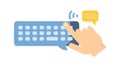 Hand Clicking on Keyboard, Wireless Connectivity, vector design Generative AI Royalty Free Stock Photo