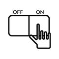 Hand clicking on turn on button vector icon Royalty Free Stock Photo