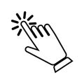 Hand clicking vector icon. Click hand illustration icon.