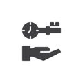 Hand and Clock Key vector icon Royalty Free Stock Photo