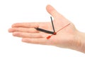 Hand and clock pointers Royalty Free Stock Photo