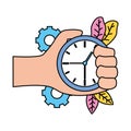 hand with clock time Royalty Free Stock Photo