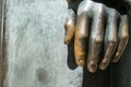 Hand closeup , bronze statue, hand sculpture Royalty Free Stock Photo