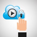 Hand cloud player security Royalty Free Stock Photo