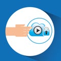 Hand cloud player security Royalty Free Stock Photo