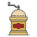 Hand coffee grinder icon color outline vector Royalty Free Stock Photo