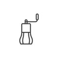 Hand coffee grinder line icon Royalty Free Stock Photo