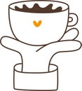 Hand With Coffee Outline Sticker