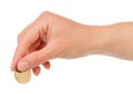 Hand with coin