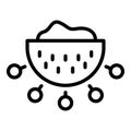 Hand colander icon outline vector. Kitchen utensil