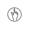 Hand color line icon. Sense of touch Royalty Free Stock Photo