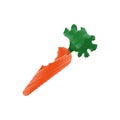 Hand colored drawing carrot bite icon Royalty Free Stock Photo