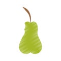 Hand colored drawing pear bite icon Royalty Free Stock Photo