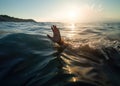 Hand coming out of water. Baptism. Worship Royalty Free Stock Photo