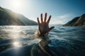 Hand coming out of water. Baptism. Worship Royalty Free Stock Photo