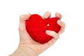 The hand compresses heart Royalty Free Stock Photo