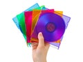 Hand with computer disks Royalty Free Stock Photo