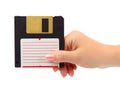 Hand with computer floppy disk Royalty Free Stock Photo