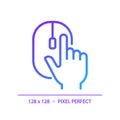 Hand with computer mouse pixel perfect gradient linear vector icon Royalty Free Stock Photo