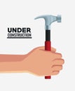 Hand with construction tool Royalty Free Stock Photo