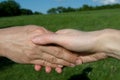 Hand contact. Symbol of partnership.