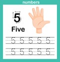 Hand count.finger and number,Number exercise Royalty Free Stock Photo