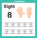 Hand count.finger and number,Number exercise