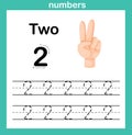 Hand count.finger and number,Number exercise Royalty Free Stock Photo