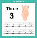 Hand count.finger and number,Number exercise Royalty Free Stock Photo