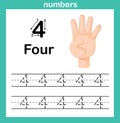 Hand count.finger and number,Number exercise Royalty Free Stock Photo