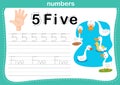 Hand count.finger and number,Number exercise Royalty Free Stock Photo