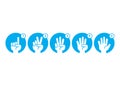 Hand count, gesture hand one, two, three, four, five, count to five. Vector icon template Royalty Free Stock Photo