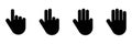 Hand count icon set. Finger count icon. Hand gestures. Flat set with hand counting on white background. Number one. Counting from