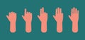 Hand count. One to five fingers, arm showing sign. Preschool children education vector concept Royalty Free Stock Photo