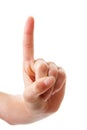 Hand counting with open forefinger number 1 Royalty Free Stock Photo