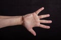 Hand counts five, five fingers outstretched, sign for five