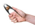 Hand cracking a walnut Royalty Free Stock Photo