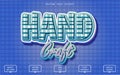 Hand Craft 3d editable text effect with texture gingham pattern Royalty Free Stock Photo