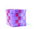 Hand craft plastic basket on white Royalty Free Stock Photo