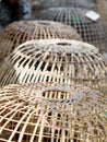 Hand craft woven hen cage