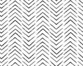 Hand crafted Black and white ethnic, geometric seamless pattern. Vector scandinavian background with brush ink zigzag. Simple Royalty Free Stock Photo