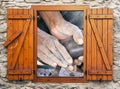 Hand of craftsman Royalty Free Stock Photo