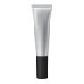 Hand cream silver tube vector blank mockup, realistic