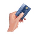 Hand and a credit card.