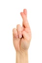 Hand with crossed fingers Royalty Free Stock Photo