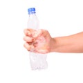 Hand Crushing Plastic Bottle