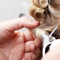 Hand curling hair Royalty Free Stock Photo